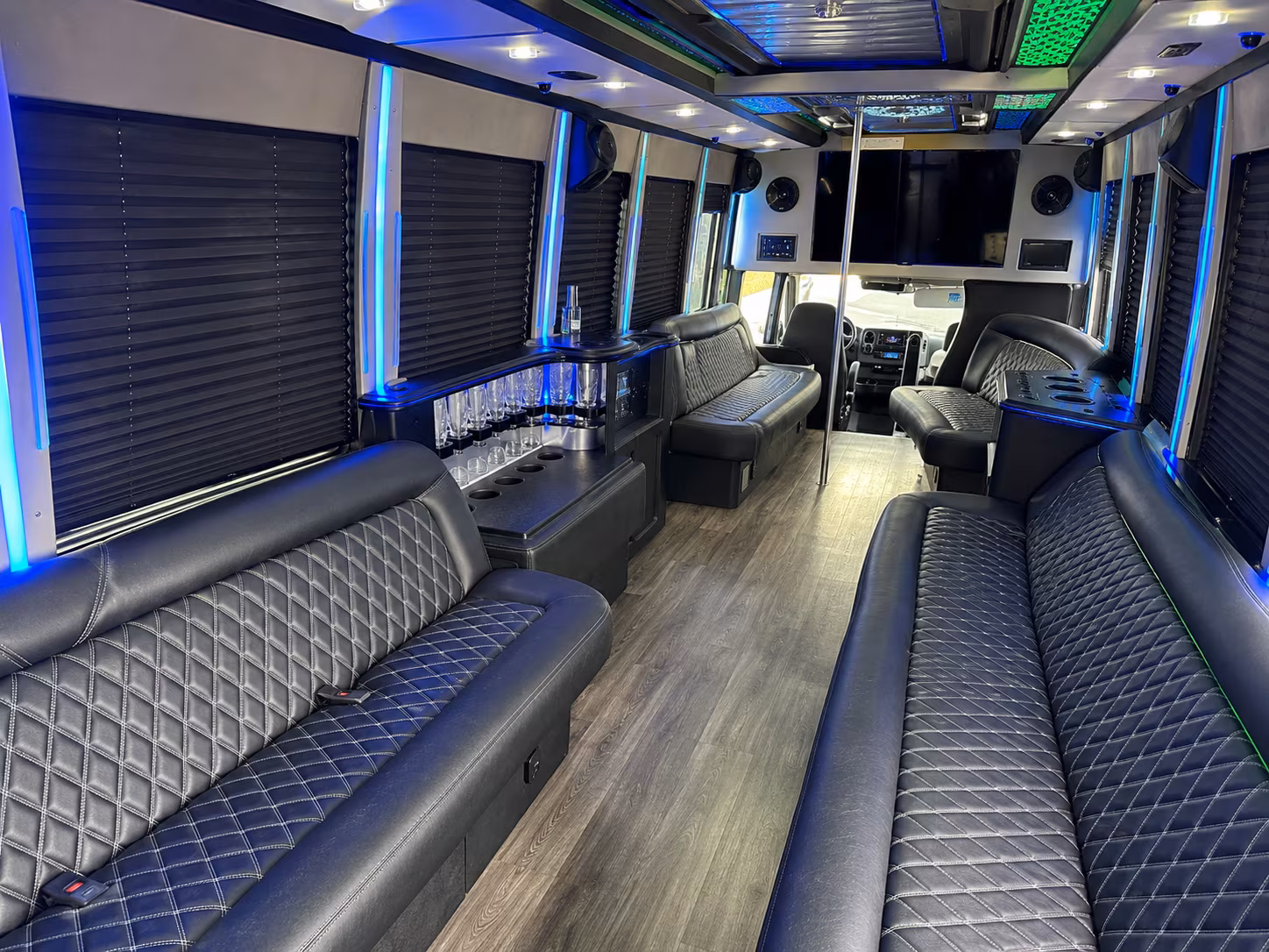 Elizabeth Bachelor & Bachelorette Transportation party bus interior