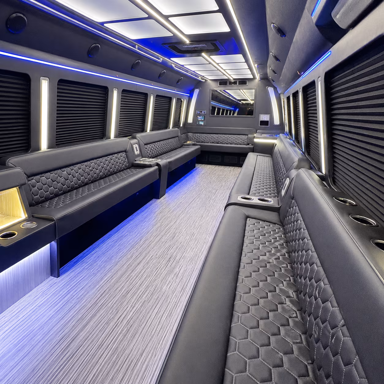Elizabeth Sporting Event Transportation party bus interior