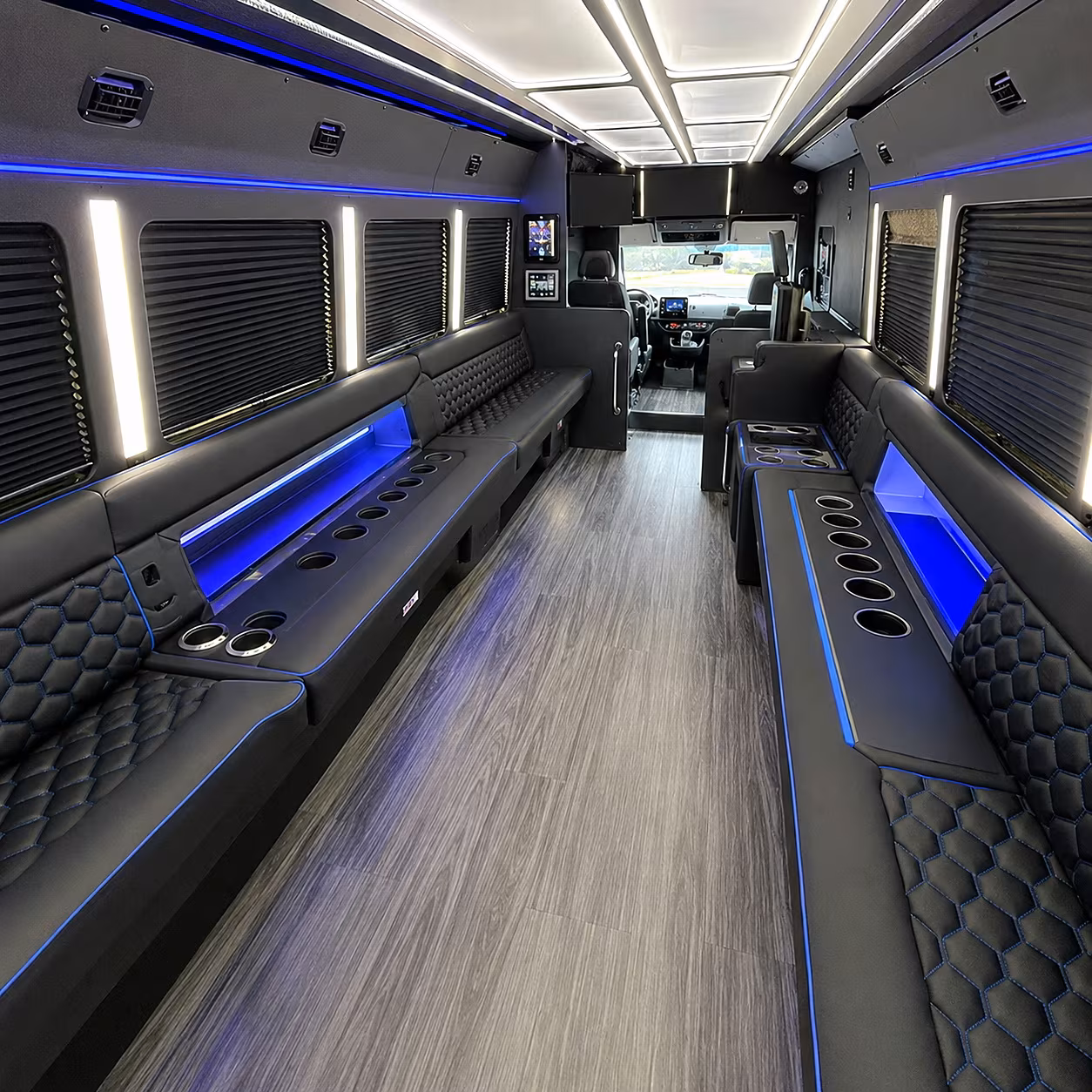 Elizabeth Wedding Transportation party bus interior