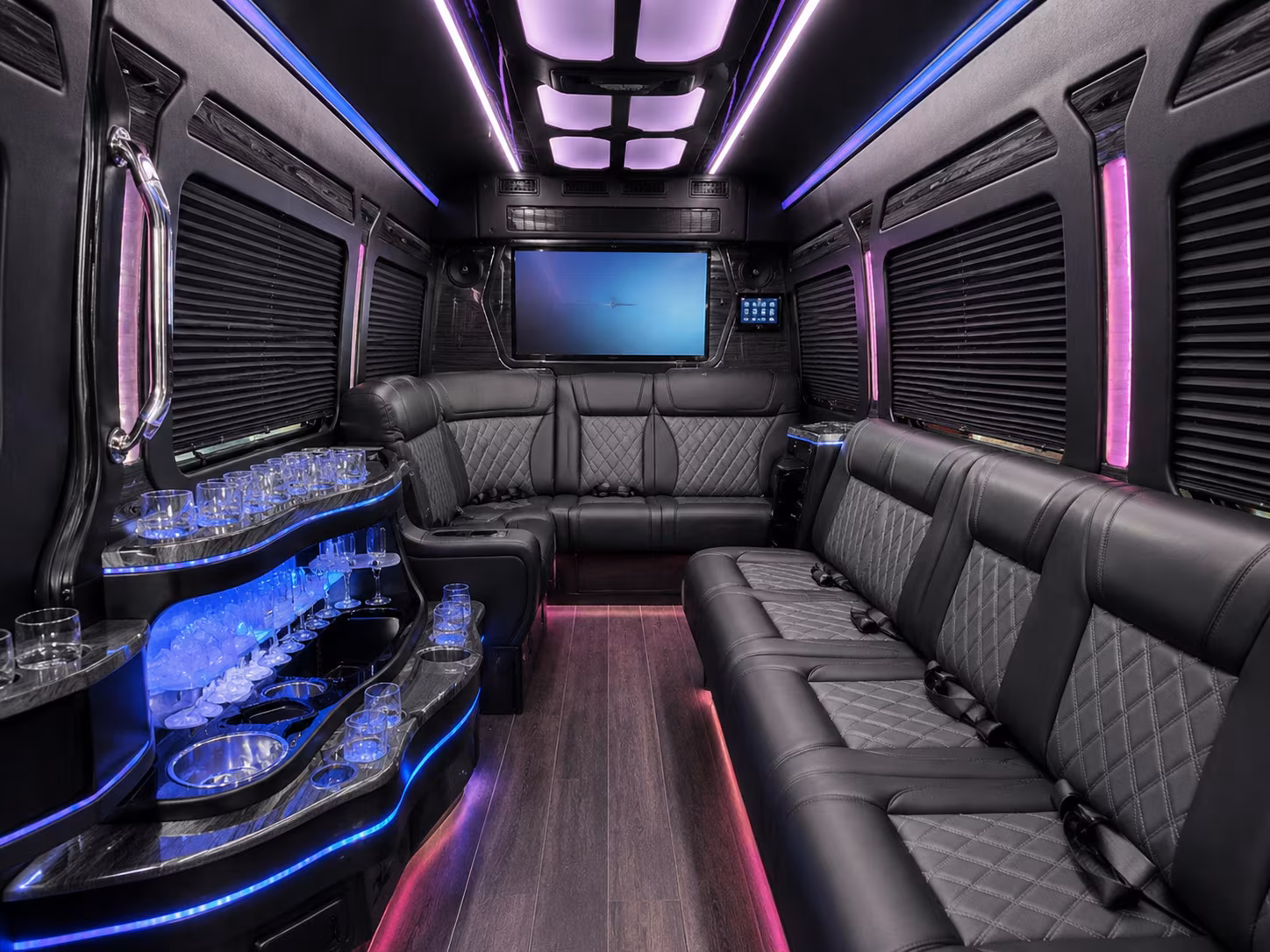 14 Passenger Sprinter Limo Inside