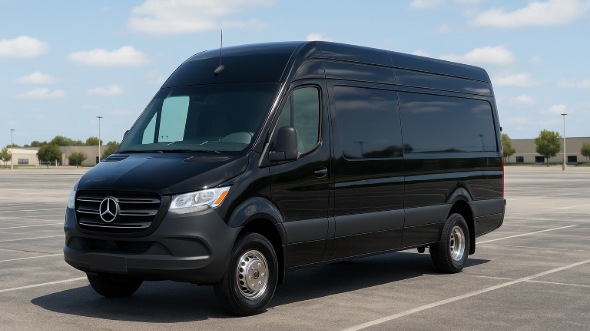 Exterior of Charter Bus Company East Orange's 14 Passenger Sprinter Limousine in East Orange