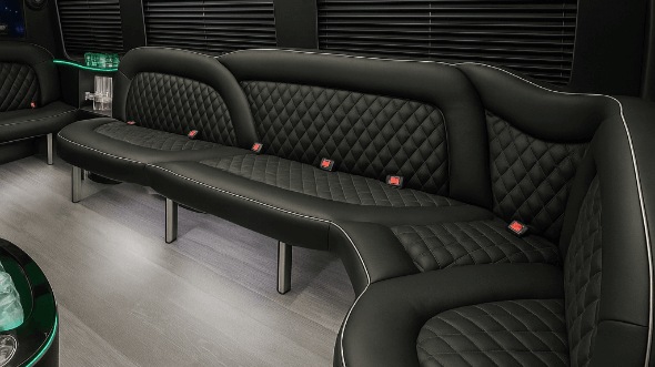 Interior of Charter Bus Company Passaic's 14 Passenger Sprinter Limousine in Passaic