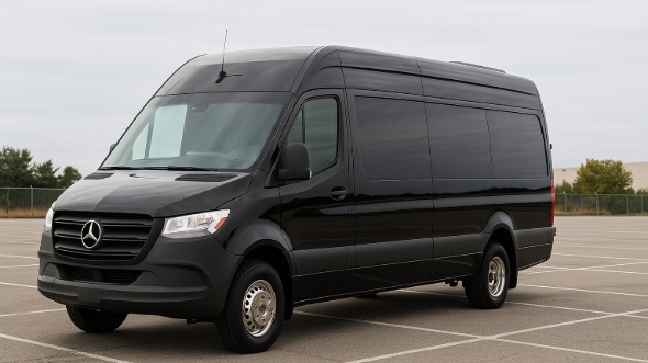 Exterior of Charter Bus Company Jersey City's 14 Passenger Sprinter Limousine in Jersey City