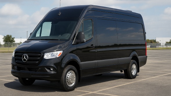 Exterior of Charter Bus Company Union City's 14 Passenger Sprinter Limousine in Union City