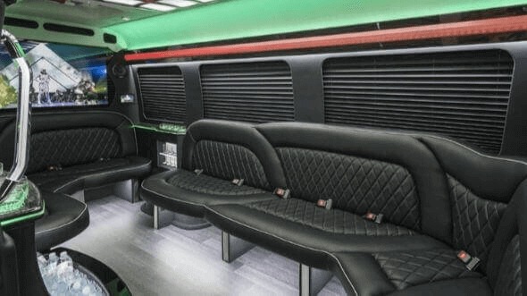 Interior of Charter Bus Company Passaic's 18 Passenger Party Bus in Passaic