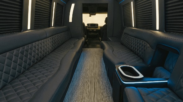 Interior of Charter Bus Company Woodbridge Township's 20 Passenger Party Bus in Woodbridge Township