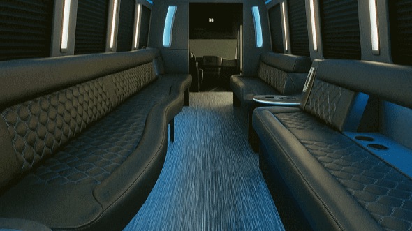 Interior of Charter Bus Company Union City's 25 Passenger Party Bus in Union City