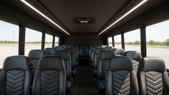Interior of Charter Bus Company Elizabeth's 28 Passenger Minibus in Elizabeth