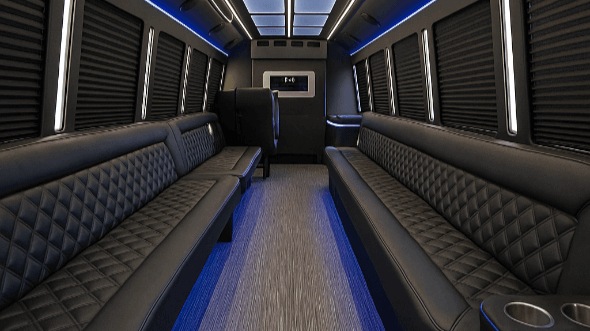 Interior of Charter Bus Company Union City's 28 Passenger Party Bus in Union City