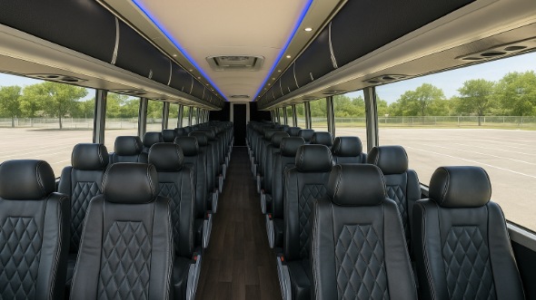 Interior of Charter Bus Company Elizabeth's 40 Passenger Charter Bus in Elizabeth