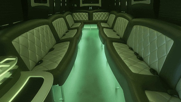 Interior of Charter Bus Company Jersey City's 40 Passenger Party Bus in Jersey City