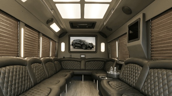 Interior of Charter Bus Company Passaic's 40 Passenger Party Bus in Passaic