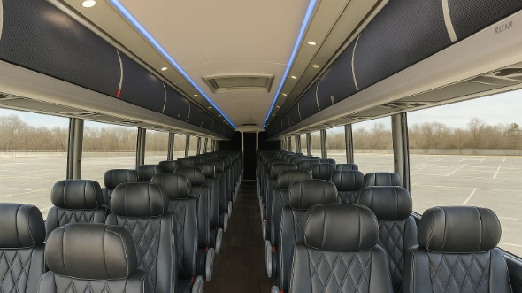 Interior of Charter Bus Company Elizabeth's 44 Passenger Charter Bus in Elizabeth