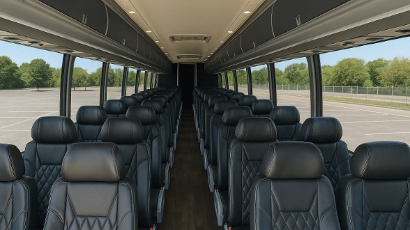 Interior of Charter Bus Company Elizabeth's 45 Passenger Charter Bus in Elizabeth