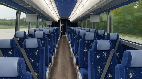 Interior of Charter Bus Company Elizabeth's 48 Passenger Charter Bus in Elizabeth