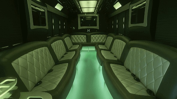 Interior of Elizabeth Party Bus Company's 50 Passenger Party Bus in Elizabeth