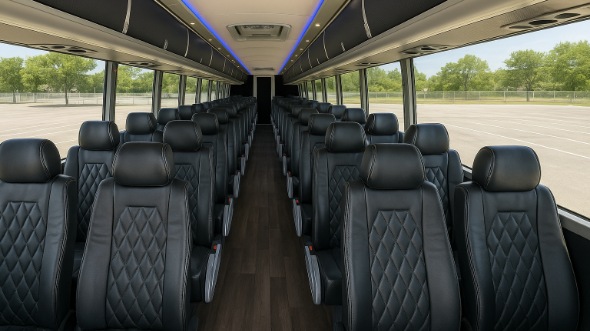Interior of Charter Bus Company Elizabeth's ADA Charter Bus in Elizabeth